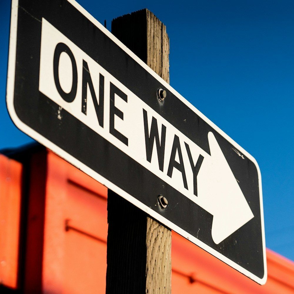 black and white street sign